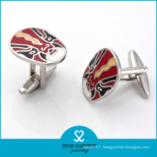 Chinese Funny Mask Enamel Cufflinks, Silver Enamel Cufflinks (BC-0016)